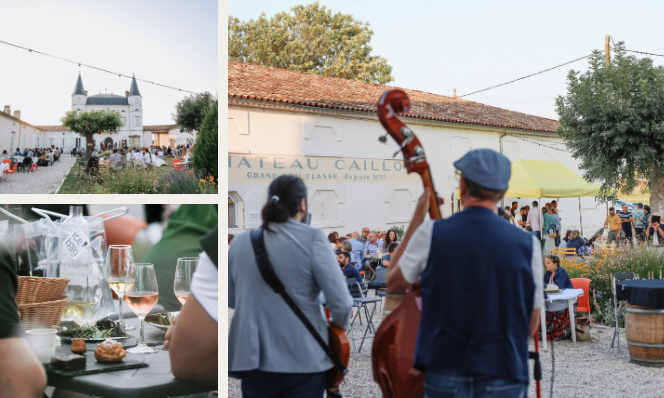 Montage photos apéros-concerts au Château Caillou en Sauternes et Barsac